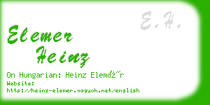 elemer heinz business card